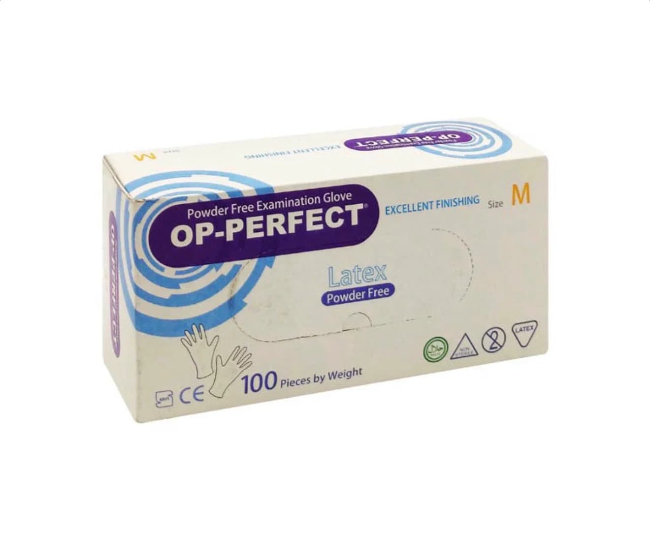 دستکش لاتکس بدون پودر op perfect